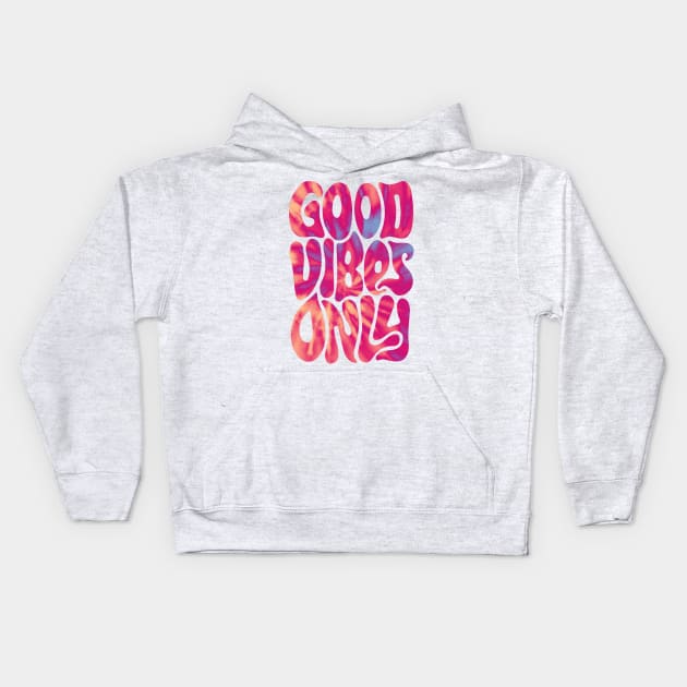 Good Vibes Only | Peach Kids Hoodie by visionarysea